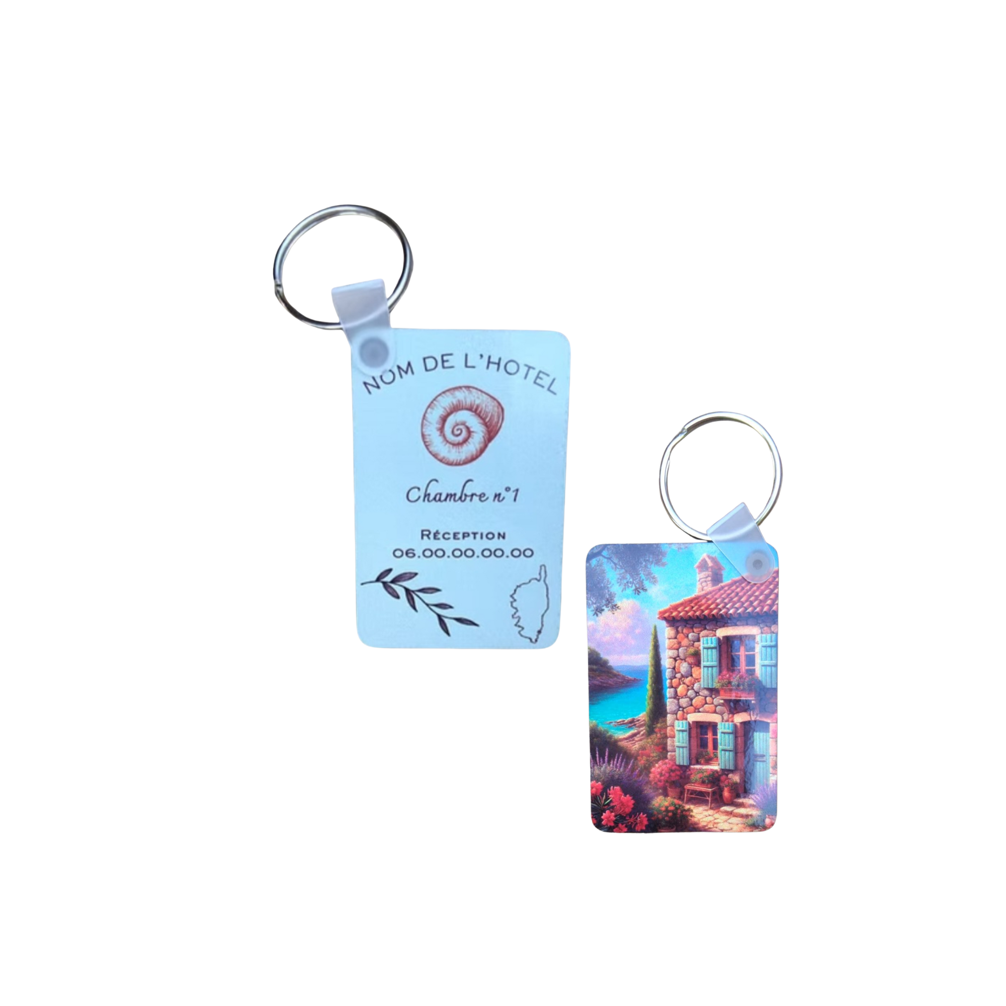 Porte-clés rectangulaire double face personnalisable