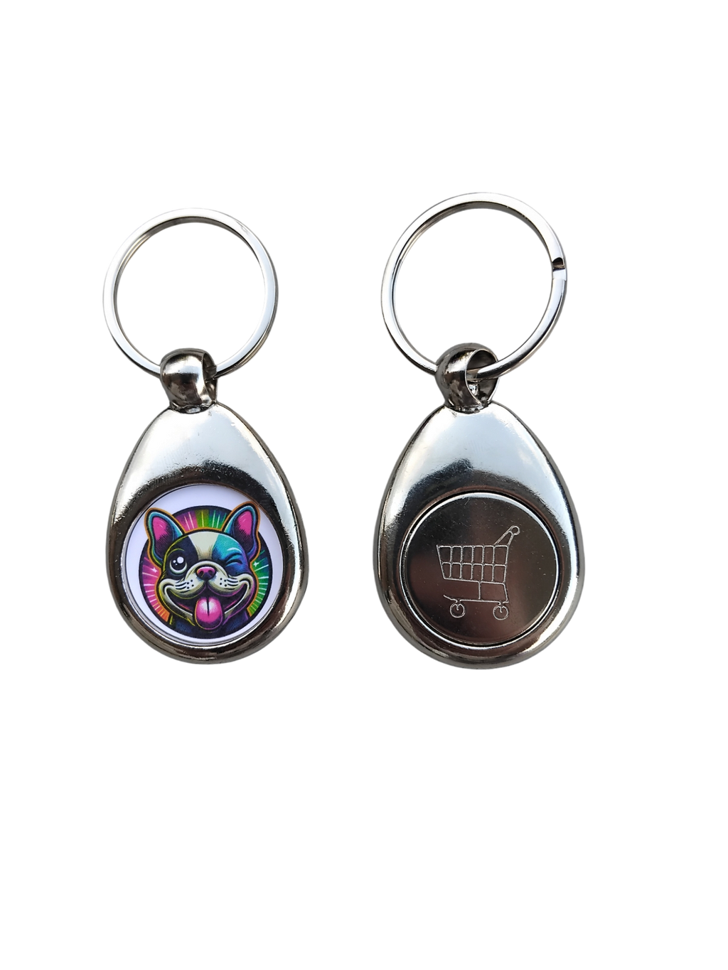Porte-clé25mm Jeton Caddie Métal personnalisable