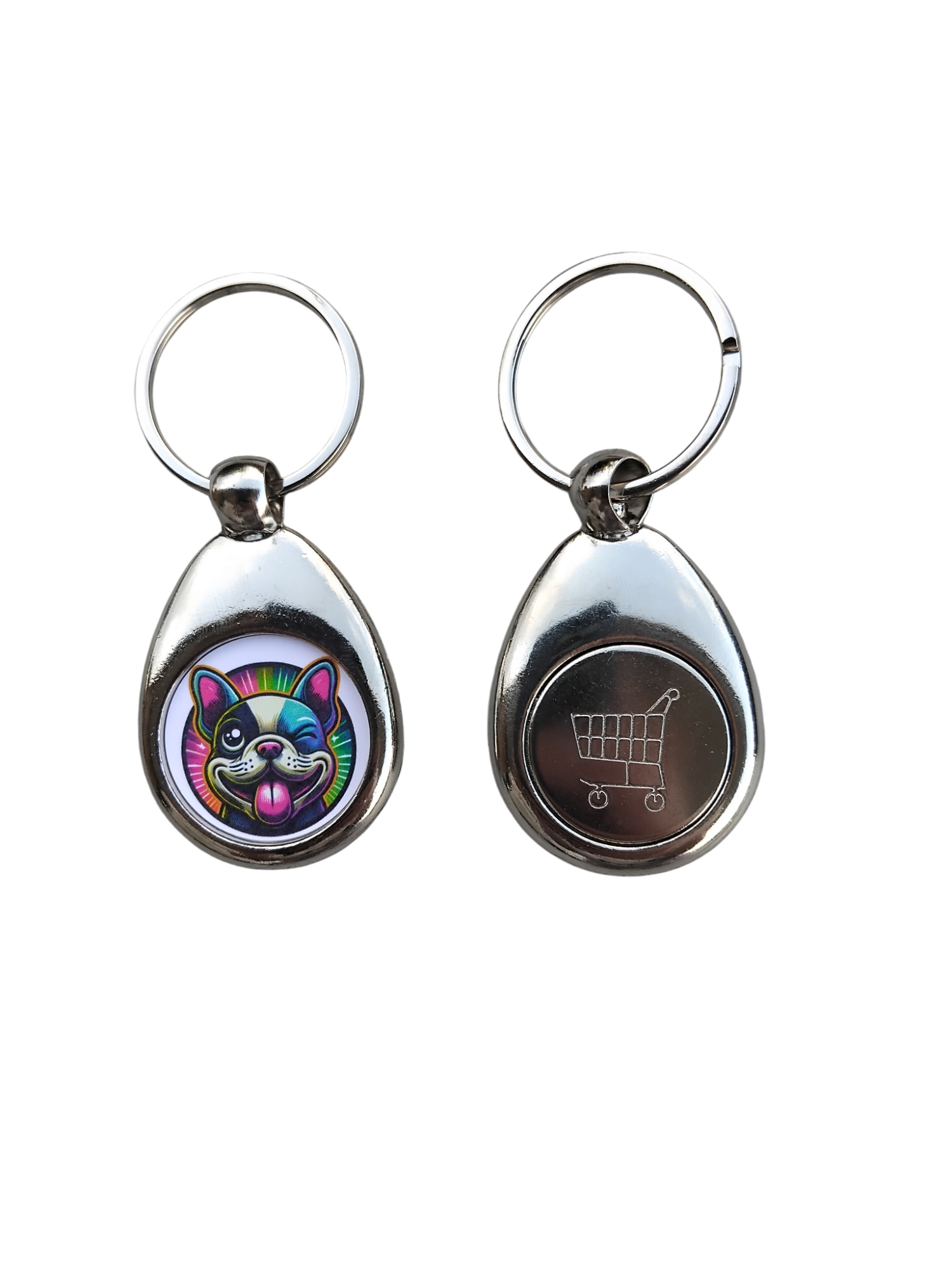 Porte-clé25mm Jeton Caddie Métal personnalisable
