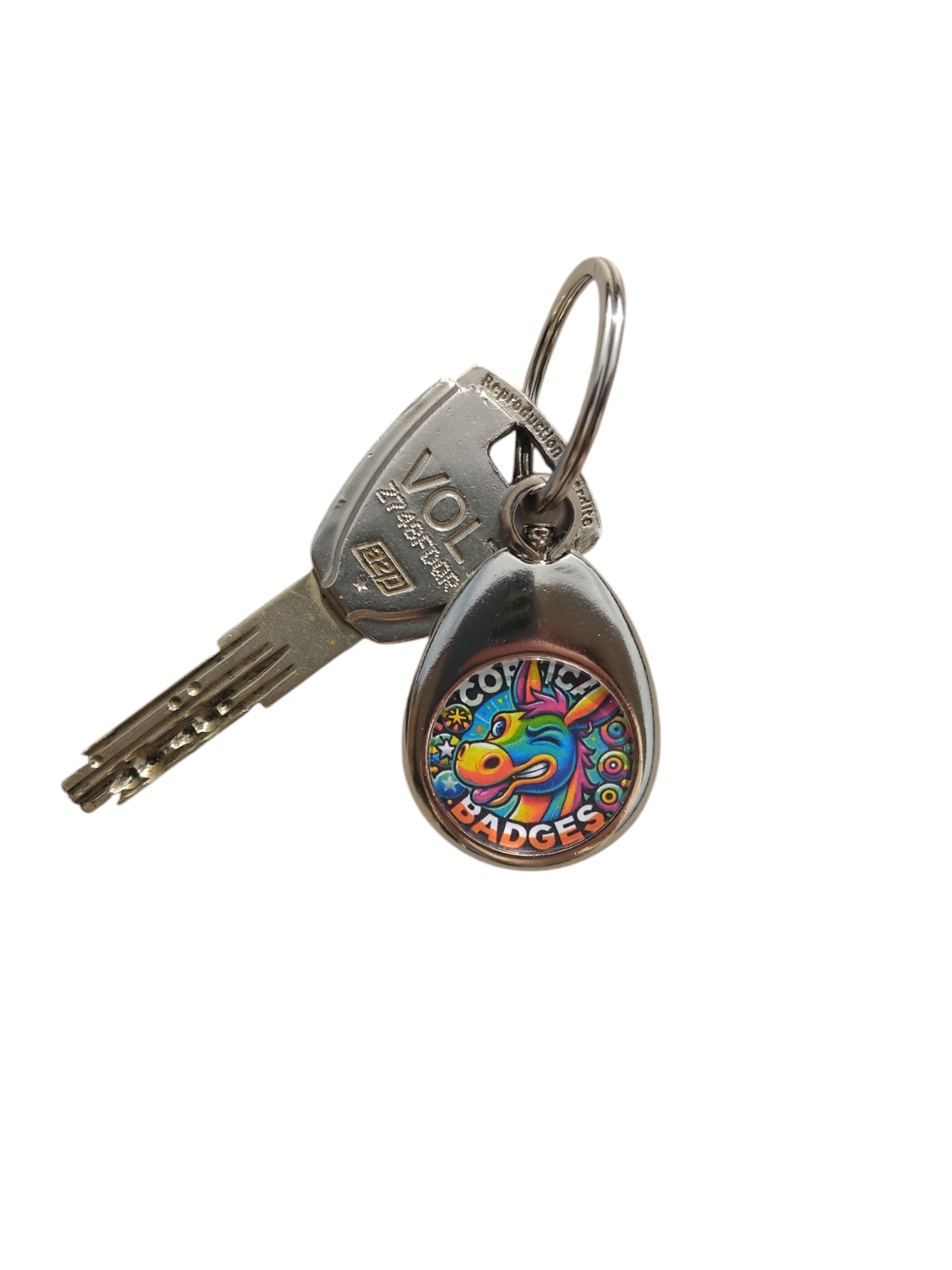 Porte-clé25mm Jeton Caddie Métal personnalisable
